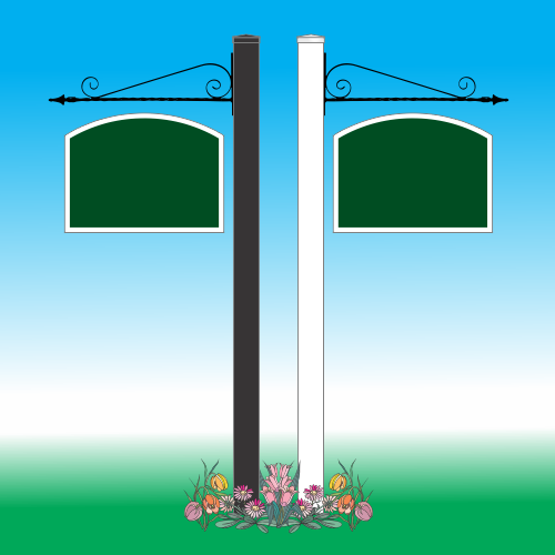 PVC Sign Post with 24" Scroll Bracket*" border=